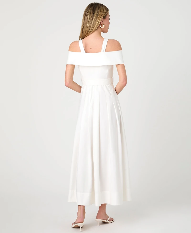 French Connection Women's Off-The-Shoulder Midi Shirtdress