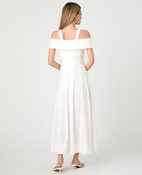 French Connection Women's Off-The-Shoulder Midi Shirtdress