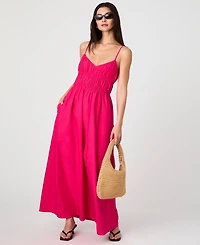 French Connection Women's Cotton Poplin Shirred Maxi Dress
