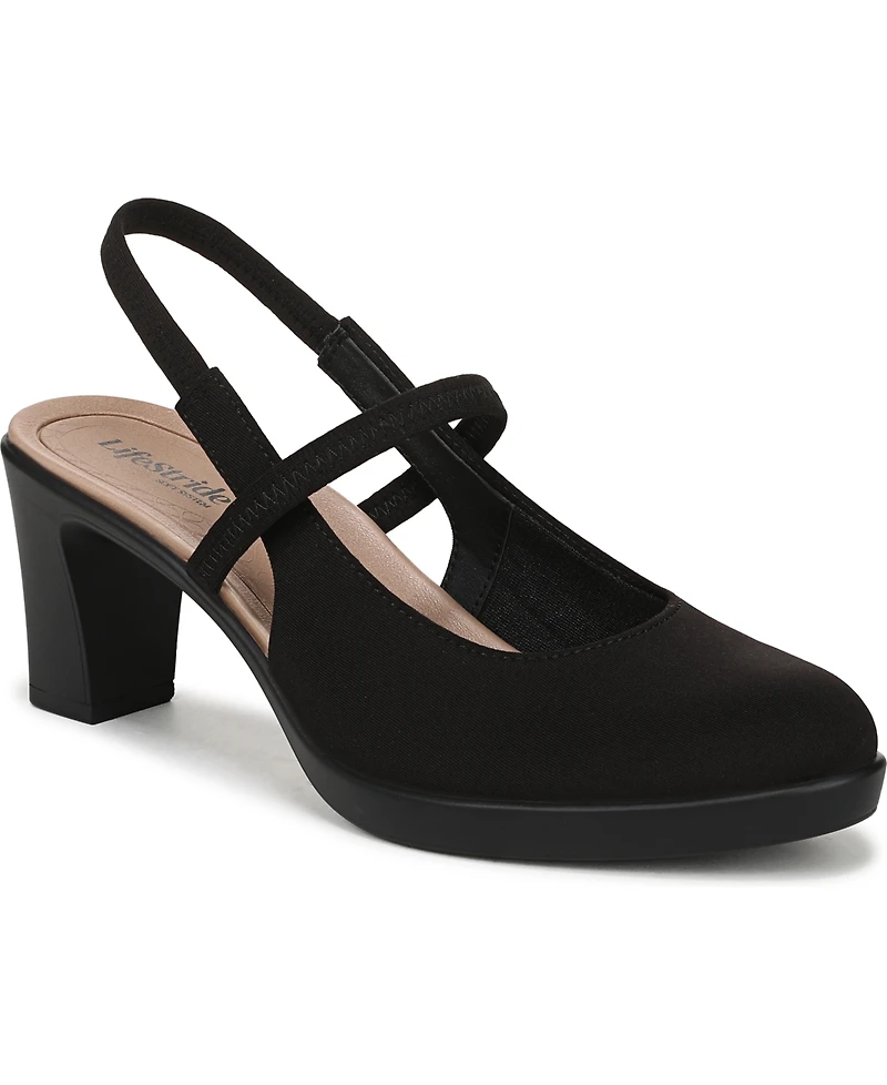 LifeStride Women's Evoke Block Heel Slingback Pumps