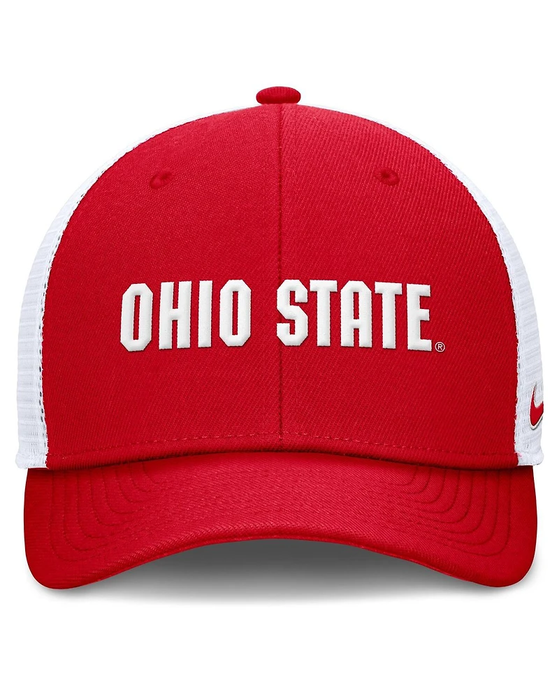 Nike Men's Scarlet Ohio State Buckeyes Rise Performance Adjustable Trucker Hat