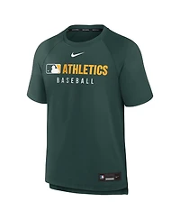 Nike Men's Green Athletics Authentic Collection Pregame Raglan Performance T-Shirt
