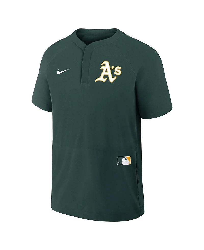Nike Men's Green Athletics Authentic Collection Raglan Short Sleeve Windshirt