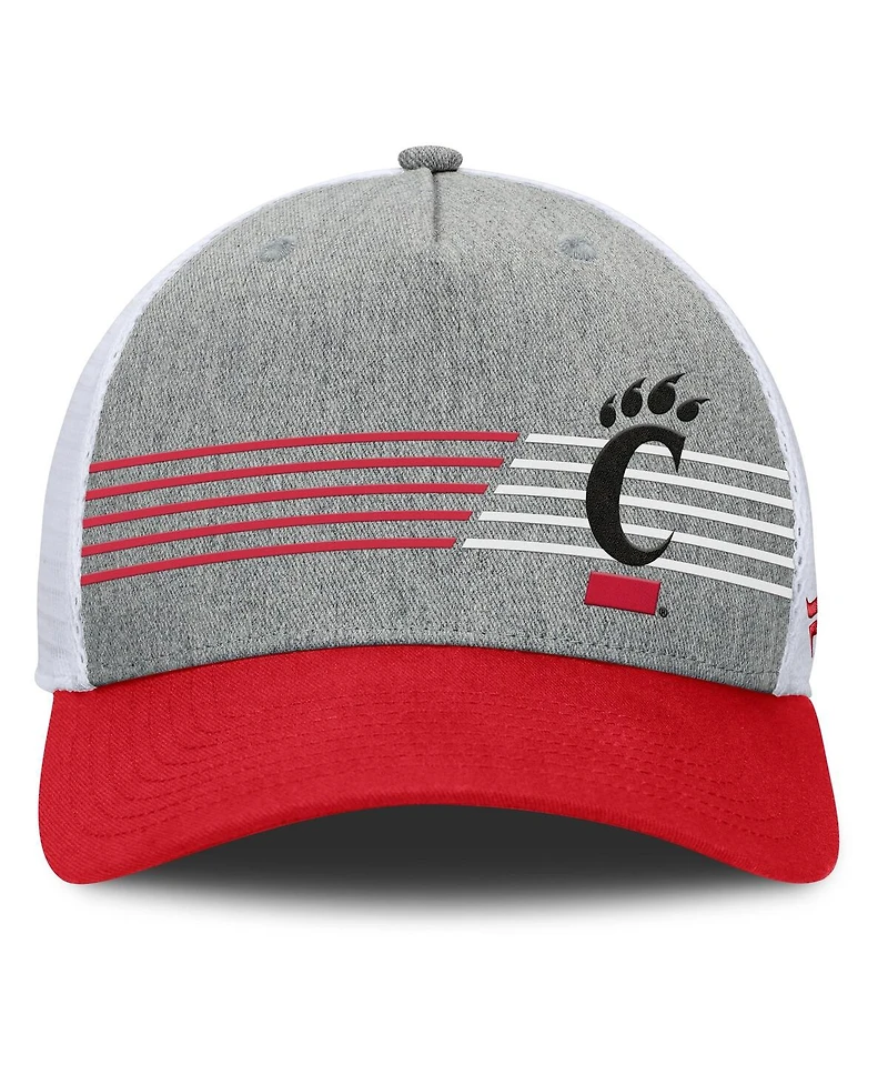 Fanatics Men's Heather Gray/Red Cincinnati Bearcats Profile Trucker Adjustable Hat