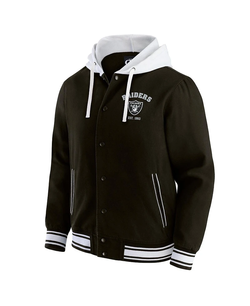 Fanatics Men's Darius Rucker Collection by Black Las Vegas Raiders Full-Snap Hoodie Jacket