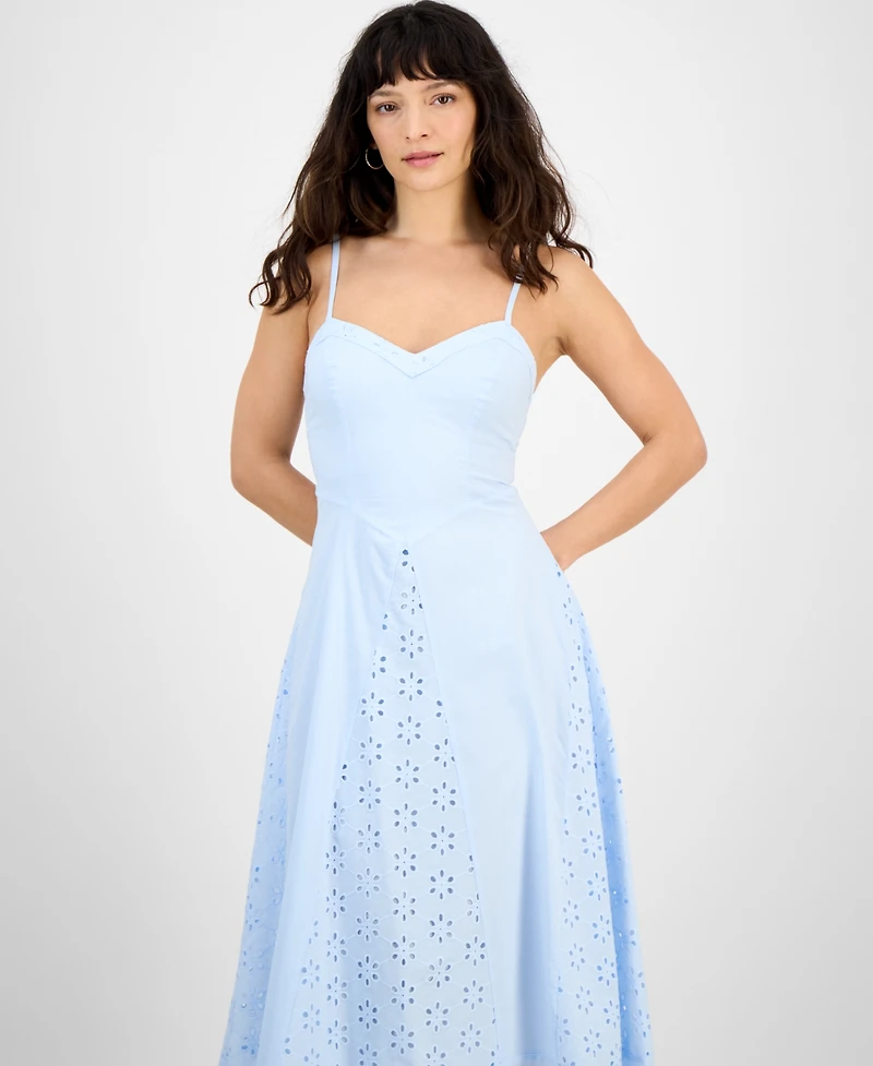 And Now This Petite V-Neck Sleeveless Eyelet Maxi Dress, Exclusively at Macy's