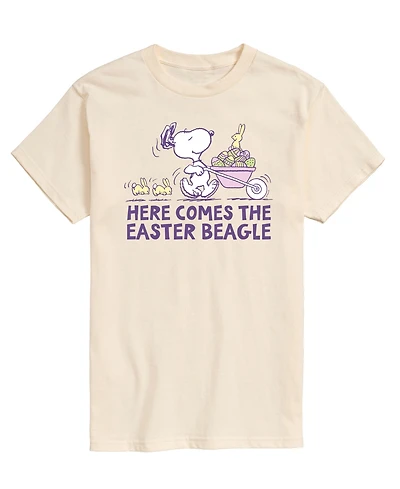 Airwaves Men's Peanuts Snoopy Here Comes The Easter Beagle Short Sleeve T-Shirt