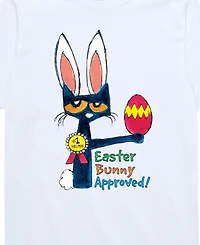 Pete The Cat Toddler and Big Boys Easter Bunny Approved Graphic T-Shirt