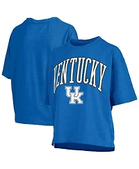 Pressbox Women's Royal Kentucky Wildcats Nelson Arch Over Logo Waist Length Oversized Slub T-Shirt