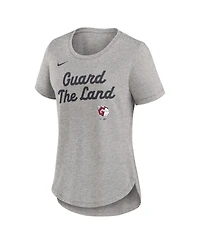 Nike Women's Heather Gray Cleveland Guardians Script Tri-Blend T-Shirt