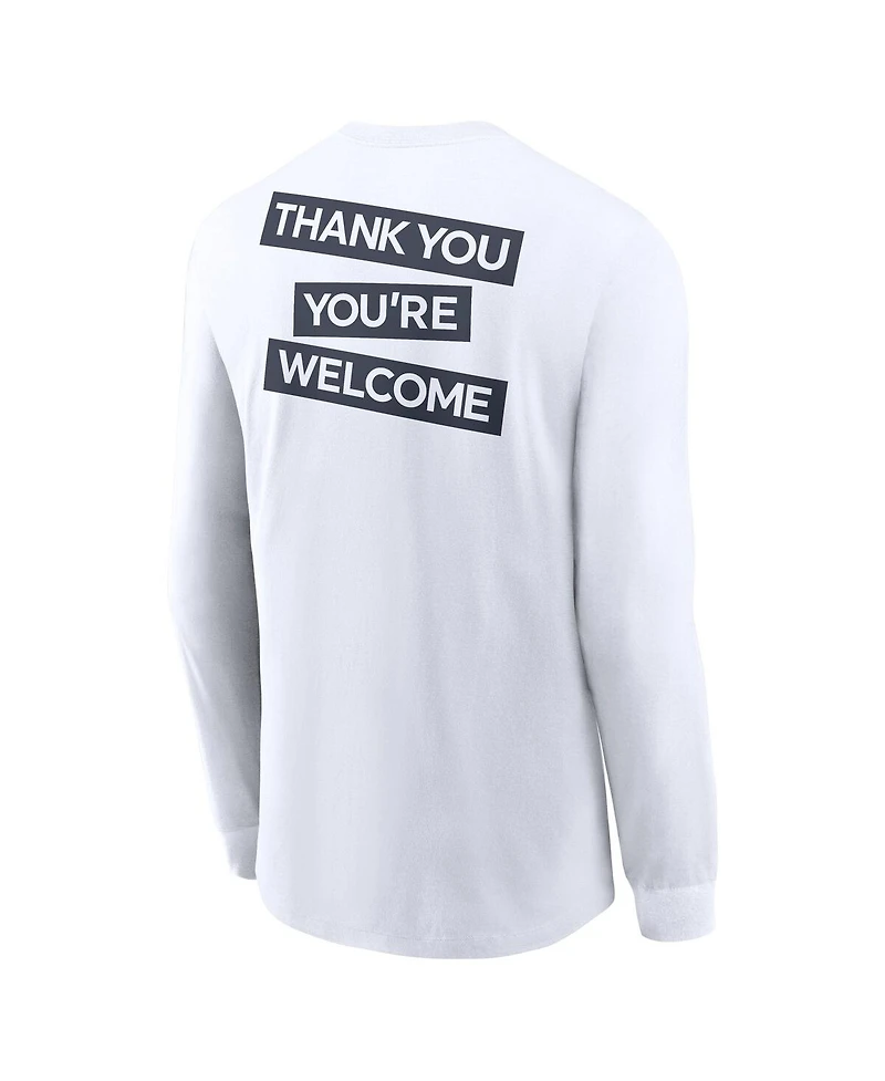 Nike Men's White Penn State Nittany Lions Two-Hit Classic Location Long Sleeve T-Shirt