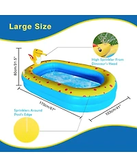 Inflatable Dinosaur Pool kid pool Kiddie Pool Indoor Outdoor Kids Swimming for Ages 2+ 67"x 41"x 32" Blue