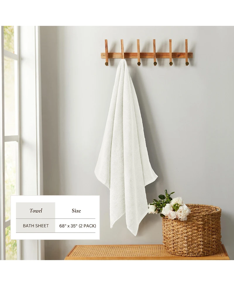 Linery & Co. Cotton Textured 2-Piece Bath Sheet Set
