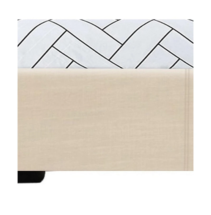 Faux Leather Bed Frame with Upholstered Headboard – Solid & Manufactured Wood