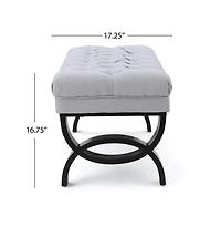 Tufted Ottoman Bench with Diamond Stitching and Elegant Half-Circle Legs for Classic Modern Interiors-The Pop Home