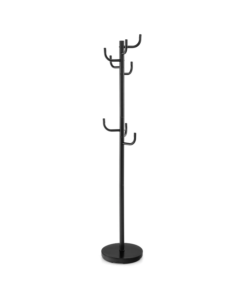 Metal Coat Rack Stand with 8 Sturdy Hooks and Metal Base