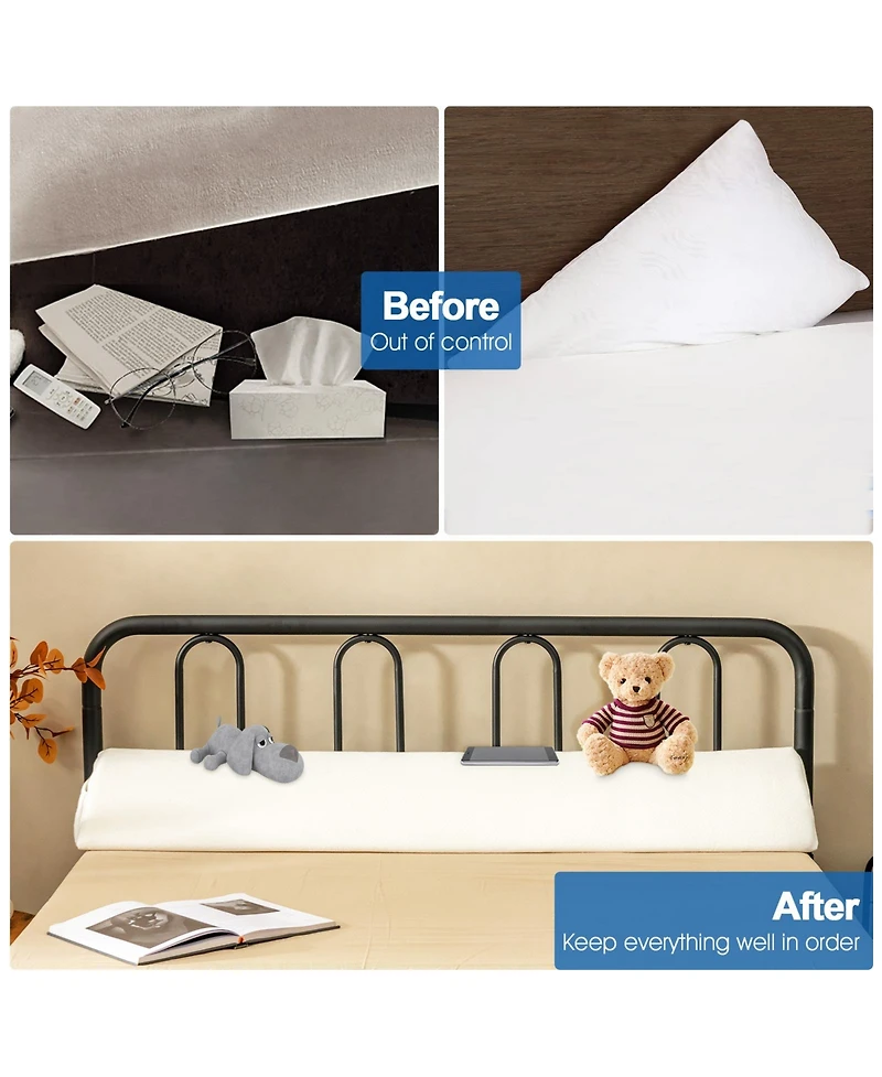Full Size Bed Wedge Pillow Gap Filler with Side Pocket Bed-Full Size