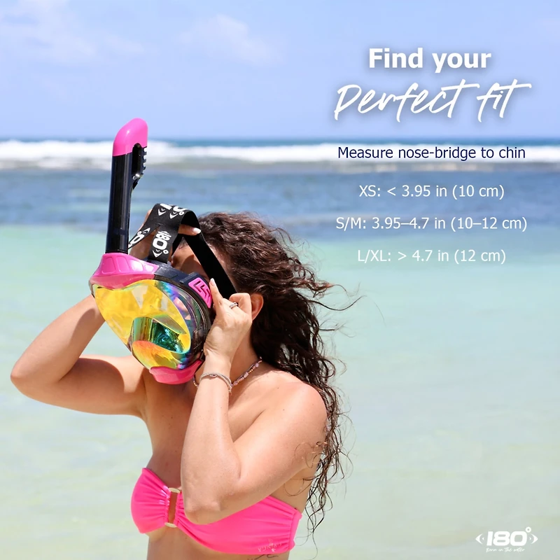 Moflow+ Irridium Full Face Snorkel Mask Black S/M – Panoramic View, CO2-Free, 4X Oxygen, Anti-Fog, Dry Snorkel, Camera Mount, Silicone, Premium