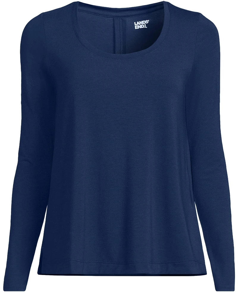 Lands' End Plus Power Performance Long Sleeve Scoopneck Tee