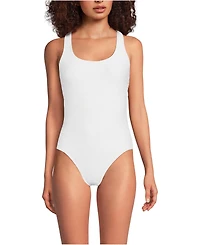 Lands' End Women's Tugless Ribbed X-Back One Piece Swimsuit