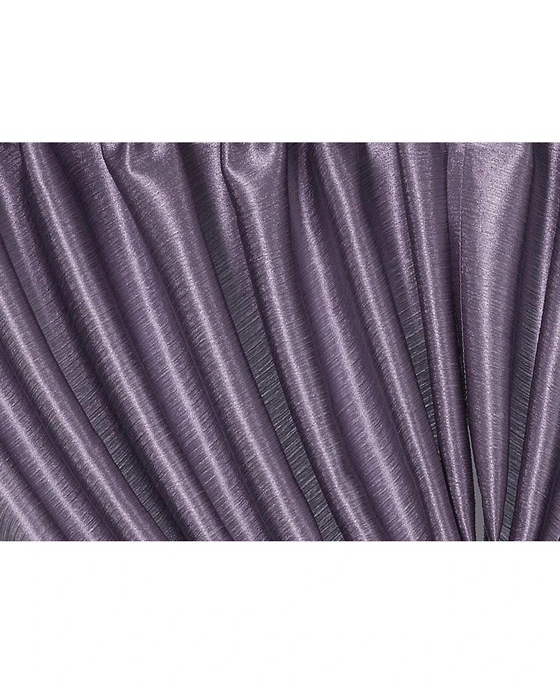 Kate Aurora 1 Piece Hyatt Rod Pocket Tasseled Lilac Crinkle Sheer Waterfall Window Valance