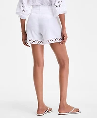 I.n.c. International Concepts Women's Crochet-Trim Shorts, Exclusively at Macy's