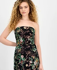 Sam Edelman Women's Floral Sequence Strapless Dress