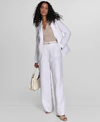Calvin Klein Women's Pinstriped One-Button Blazer
