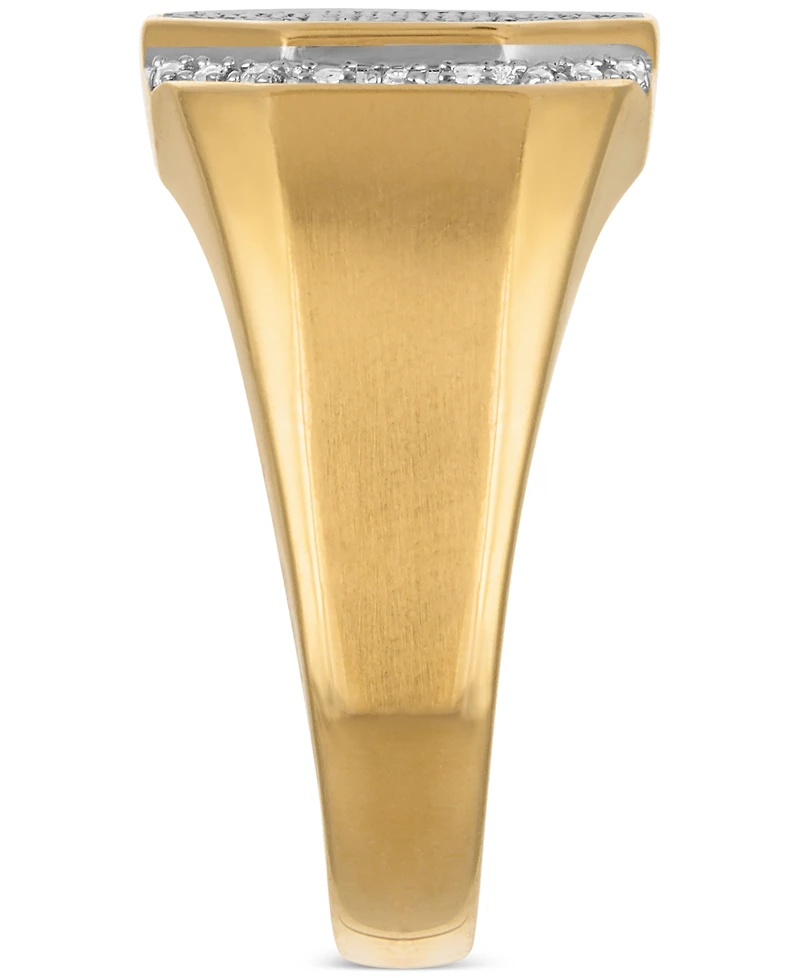 Esquire Men's Jewelry Diamond Octagon Cluster Ring (1/4 ct. t.w.) in 10k Gold, Exclusively at Macy's