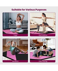 4-Panel Pu Leather Folding Exercise Gym Mat with Hook and Loop Fasteners