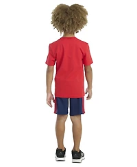 adidas Toddler & Little Boys Short-Sleeve Graphic T-Shirt Stripe Shorts, 2 Piece Set