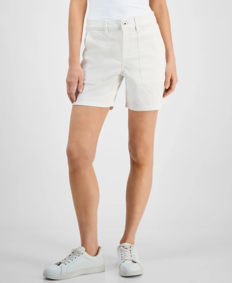 Style & Co Petite Utility-Pocket Denim Shorts, Exclusively at Macy's