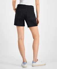Style & Co Women's Mid-Rise Denim Utility Shorts, Exclusively at Macy's