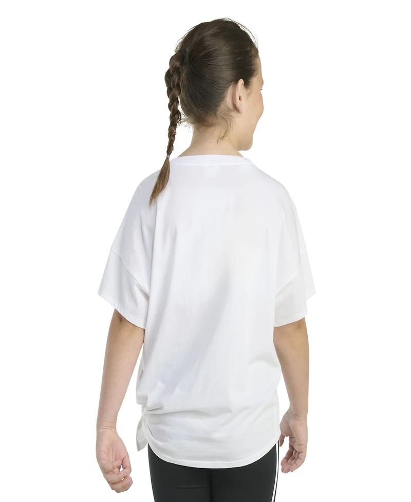 adidas Big Girls Short Sleeve Tie Front T-Shirt