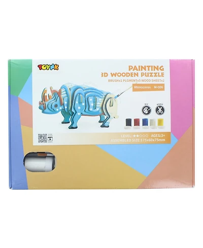 3D Wooden Painting Puzzle | Rhino