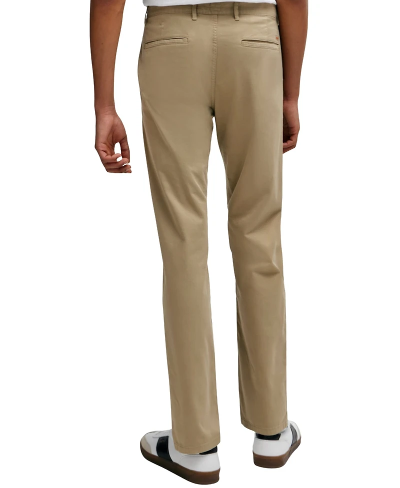 Boss by Hugo Men's Stretch-Cotton Satin Slim-Fit Chinos
