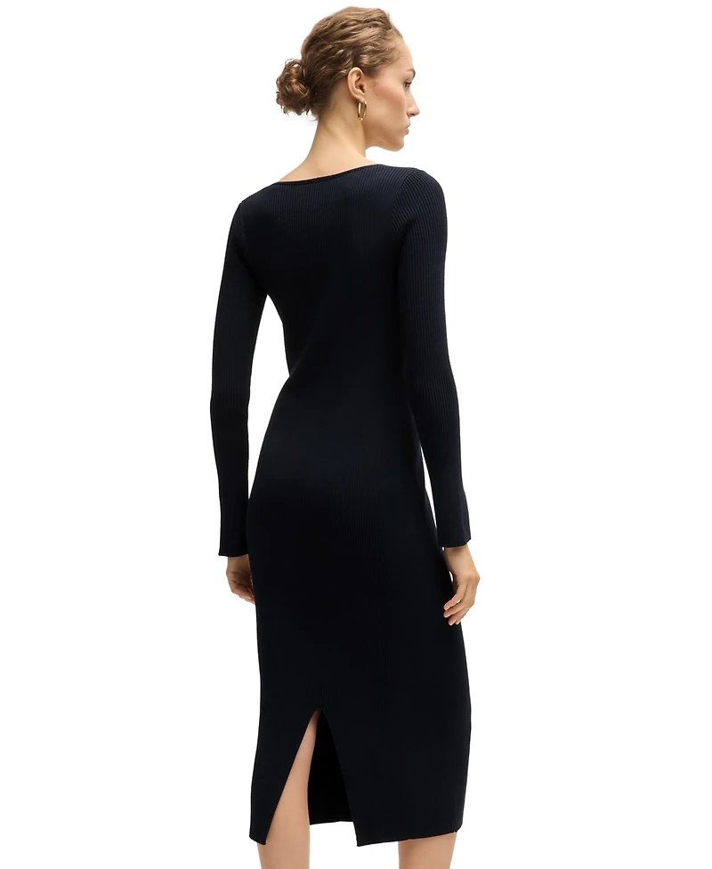 Boss by Hugo Boss Women's Ribbed-Knit V-Neck Dress