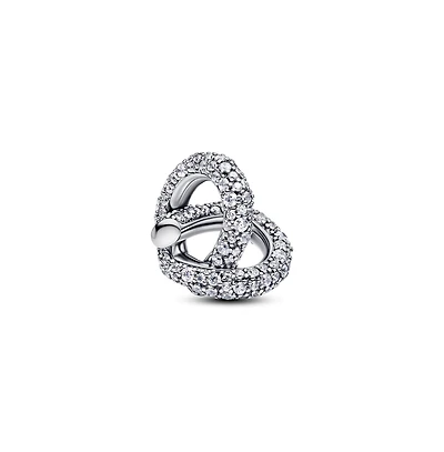 Pandora Pave Infinity Knot Heart Sterling Silver Charms