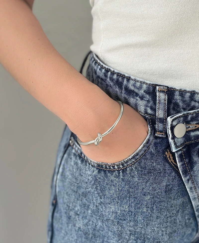 Adornia Silver Knot Cuff Bracelet