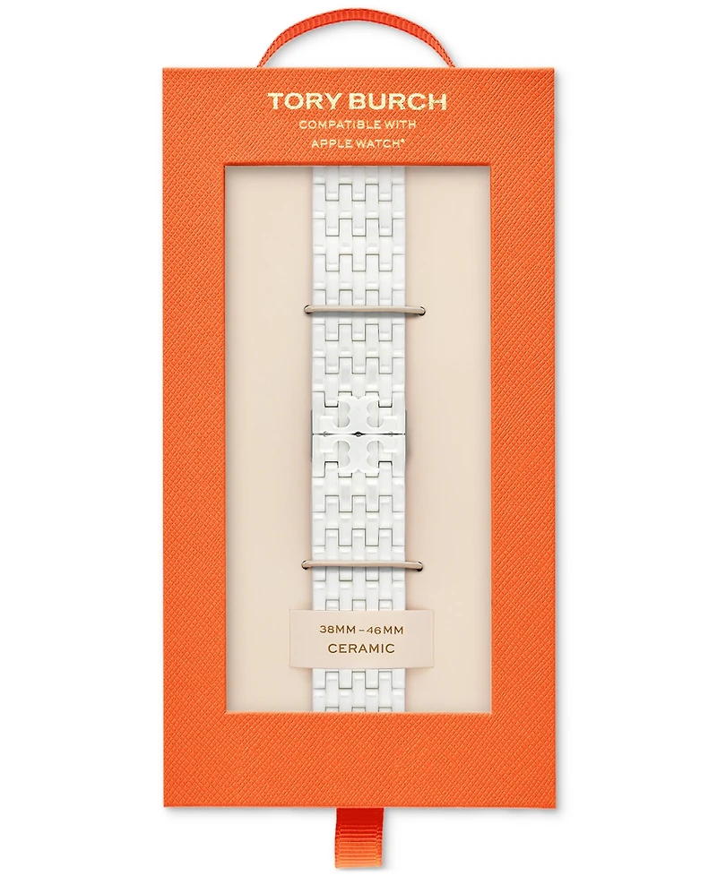 Tory Burch Women's The Eleanor White Ceramic Bracelet For Apple Watch 38-46mm