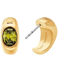 Michael Kors 14K Gold-Plated Brass Oval Stone Hoop Earrings