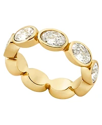 Michael Kors 14K Gold-Plated Brass Oval Stone Tennis Ring