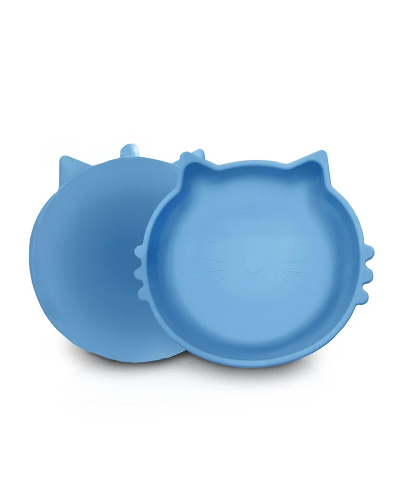 P.t. Supply Co. Cat Shaped Silicone Pet Bowl with Non-Slip Suction Base