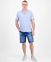 Guess Men's Spencer Printed Short Sleeve Button-Front Camp Shirt