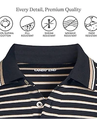 Lands' End Men's Long Sleeve Cotton Supima Polo Shirt
