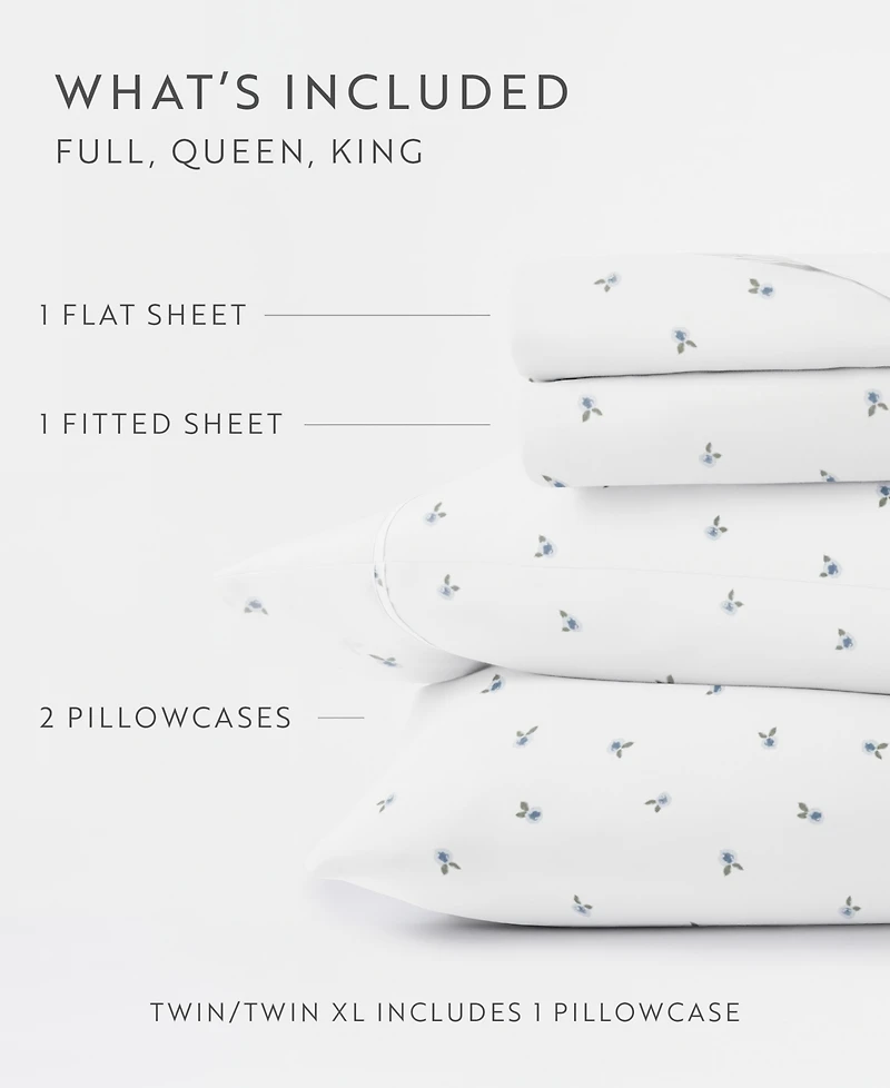 Kaycie Gray Printed Microfiber 4-Pc. Sheet Set, Full