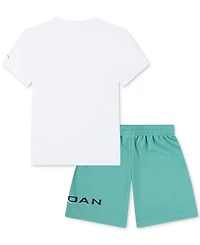 Jordan Little Boys 2-Piece Mj Baseline Mesh Shorts and T-Shirt Set
