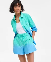 On 34th Womens Ombre Rhinestone Shirt Drawstring Shorts Exclusively At Macys
