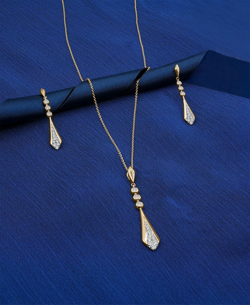 Wrapped in Love Diamond Flare Drop Earrings (1/4 ct. tw) in 14k Gold, Exclusively at Macy's