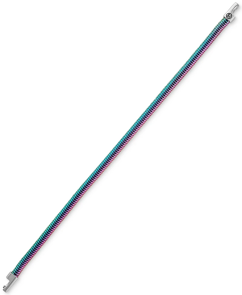 Esquire Men's Jewelry Rainbow Snake Link Chain Bracelet in Anodized Stainless Steel, Exclusively at Macy's